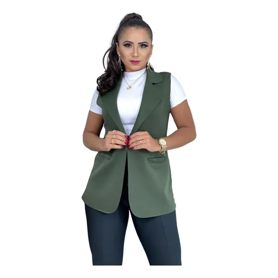 Max Colete Feminino Longo De Neoprene Maxi Lançamento