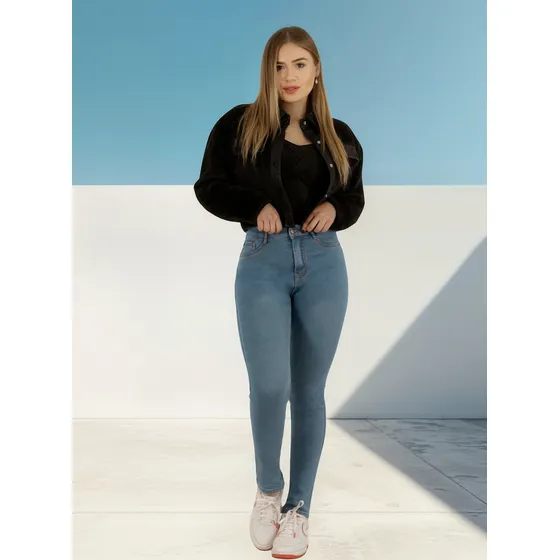 Jeans Pantalon Skinny Forro Polar Mujer