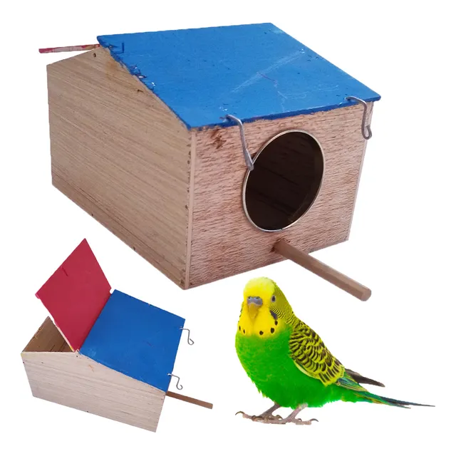 Nido Periquito Australiano Caja De Cría De Pájaros + Viruta