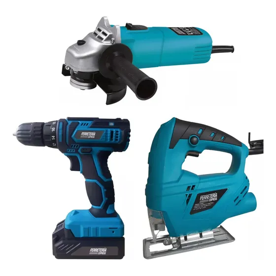 Caladora 500 W + Amoladora 600 W + Taladro Atornillador 20 V