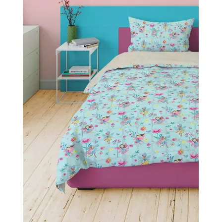 Cubrecama Quilt Sherpa 1,5 Plazas Infantil Niña Doral Color Multicolor Hadas