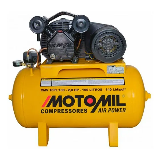 Compressor De Ar Air Power Cmv-10pl/100a Mono Motomil Cor Amarelo Fase Elétrica Monofásica Frequência 60 Hz Voltagem 127v
