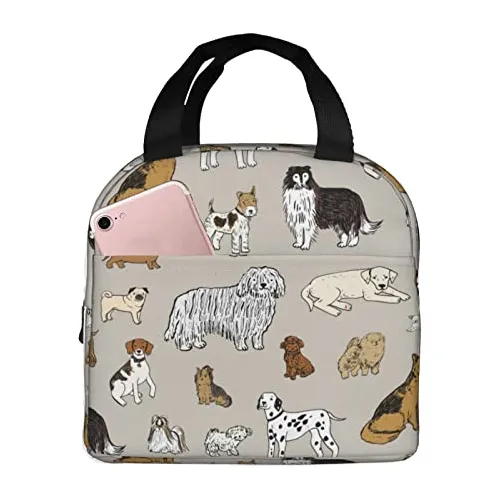 Fiokroo Almuerzo Bolsa Aislado Lindo Perros Animales P61ch