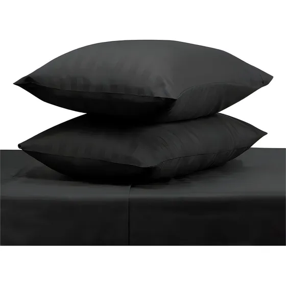 Juego De Sabanas Matrimonial Egipcian Premium 2,800 Hilos Color Negro Diseño de la tela Lisa