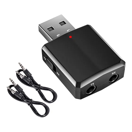 Receptor Transmisor Y De Audio Bluetooth Jack 3 En 1 - Otec