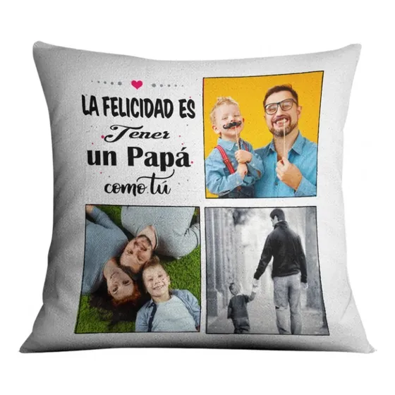 Almohadón Personalizado Regalo Para Día Del Padre Con Fotos