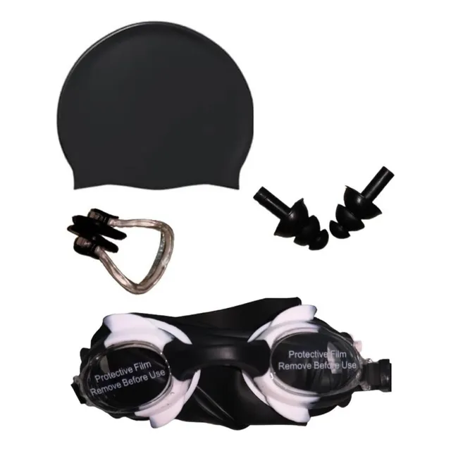 Lentes De Natación Niños Con Gorro+tapa Oidos+nariz+estuche
