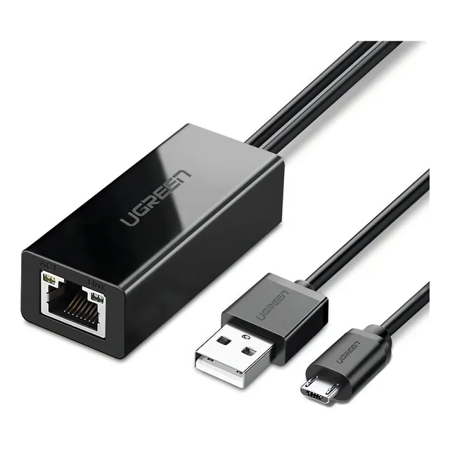 Cable Ugreen Adaptador De Red Entrada Rj45 A Usb 2.0 Negro
