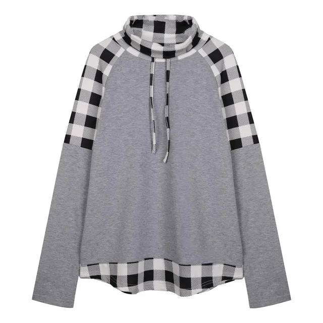 Sudadera Cuello Alto Para Mujer Estilo Jersey Manga Larga