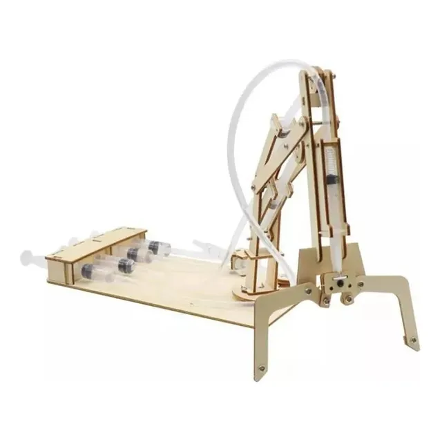 Brazo Robot Garra Hidraulica Para Armar Kit De Ciencia Stem