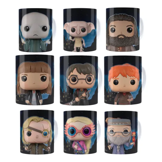 Set De 5 Tazas De Ceramica Harry Potter Personajes A Elegir