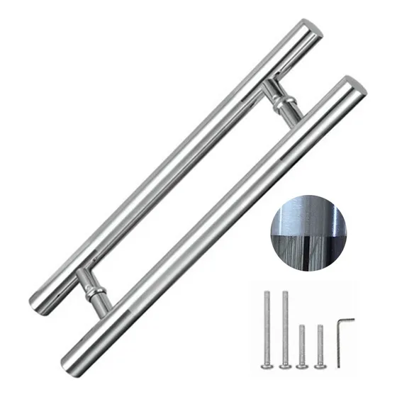 Jaladera Puerta Madera Cristal Acero Inoxidable Tipo H 100cm