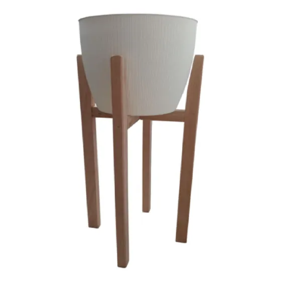 Pie Porta Maceta De Madera 70cm Alto X 22cm Ancho