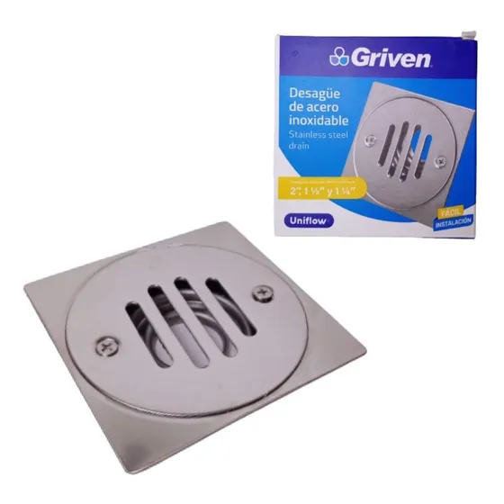 Rejilla Centro Piso 4x4 Acero Inoxidable Griven 