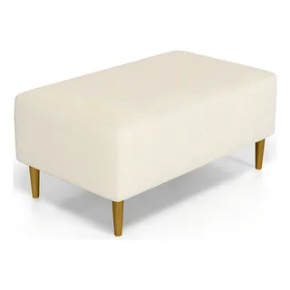 Puff Decorativo Sala De Estar Cléo Pés Palito 90cm Linho Cru Puff Decorativo Sala De Estar Cléo Pés Palito 90cm Linho Cru