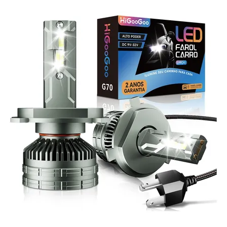 Higoogoo G70 Par Farol Carro Led H4 H1 H7 H11 Hb3 Hb4 H3 H27