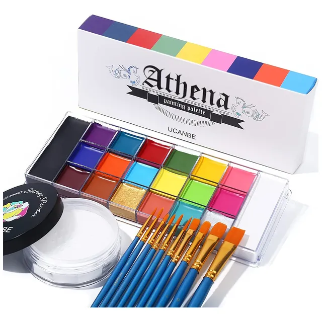 Ucanbe Athena - Kit De Pintura Facial, Pinceles Y Polvo Sfx