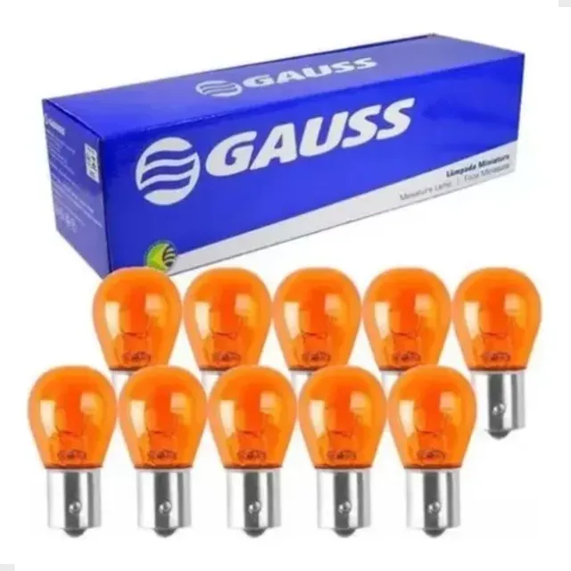 10 Lâmpadas 1 Polo Âmbar 12v Py21w Pino Desencontrado Em V
