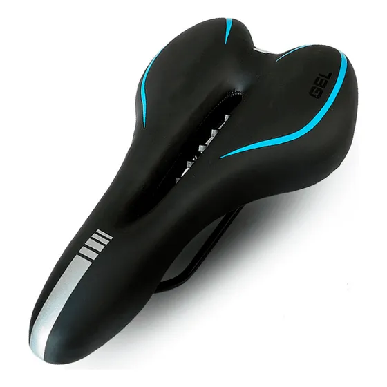 Selim Gel Bike Mtb Sport Vazado 275 X 155mm Anti-prostático Cor Azul