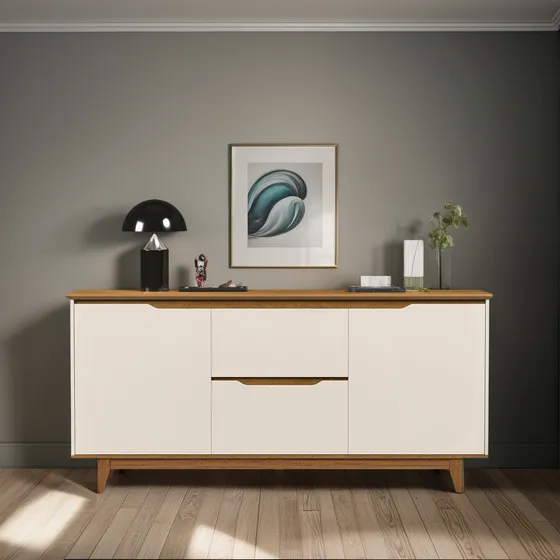 Buffet Aparador Para Sala De Jantar 163cm Flow Off/freijó
