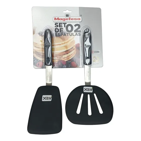 2 Espatula Plancha Silicon Carne Hamburguesa Magefesa 4780