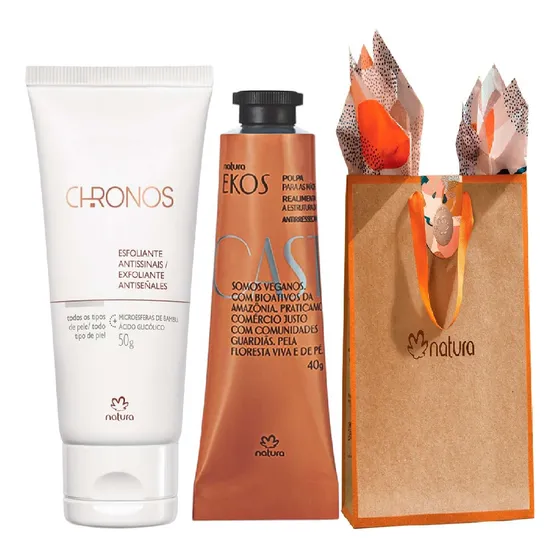  Hidratante Para Manos + Exfoliante Chronos Natura 