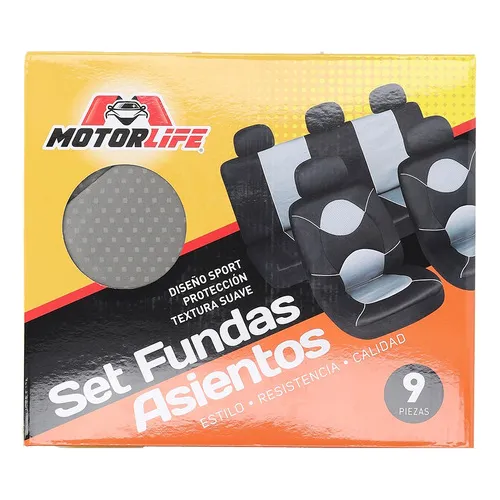 Cubre Asientos Universal Negro-gris