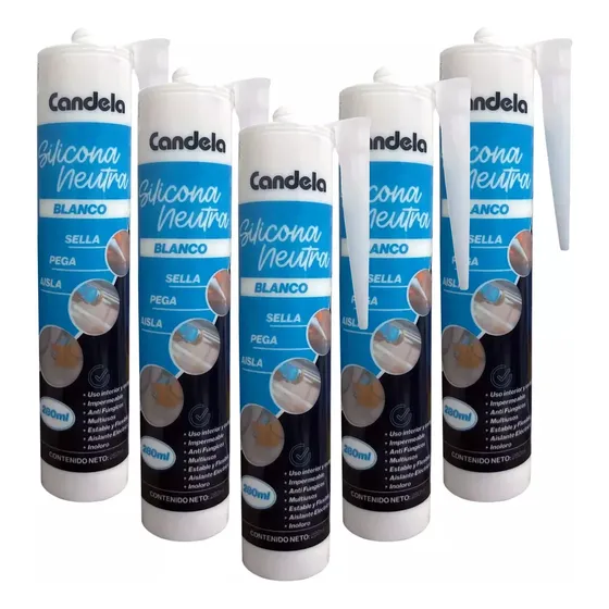 Pack X10 Sellador De Silicona Neutra Antihongos 280g Blanco