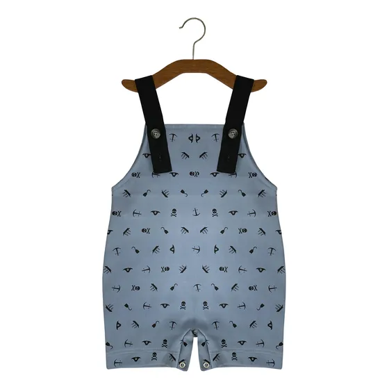Macacão Regata Infantil Jardineira P/ Menino Estampada Luxo