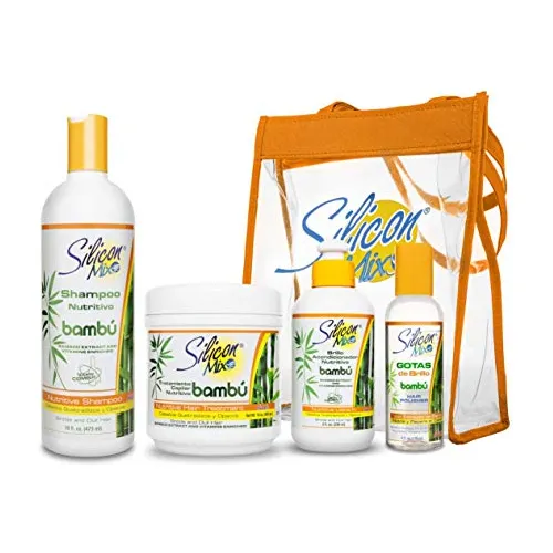 Mezcla De Silicona Conjunto De Bambu 4 Piezas Champú, 9hn8w