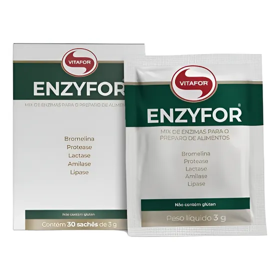 Enzyfor Enzimas Digestivas - 30 Sachês 3g - Vitafor