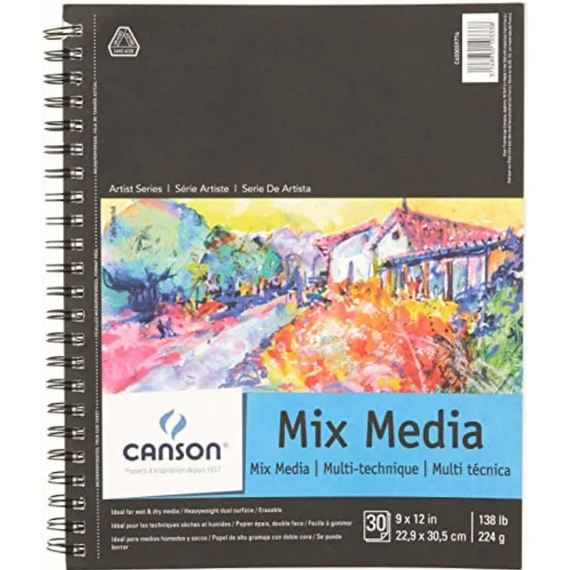 Canson Artist Series Mix Media Pad 22,86 X 30,48 Cm, Borde