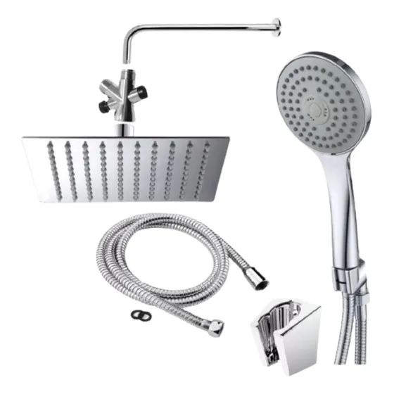 Kit Juego De Regadera 20x20,tubo, Desviador Y Ducha Telefono