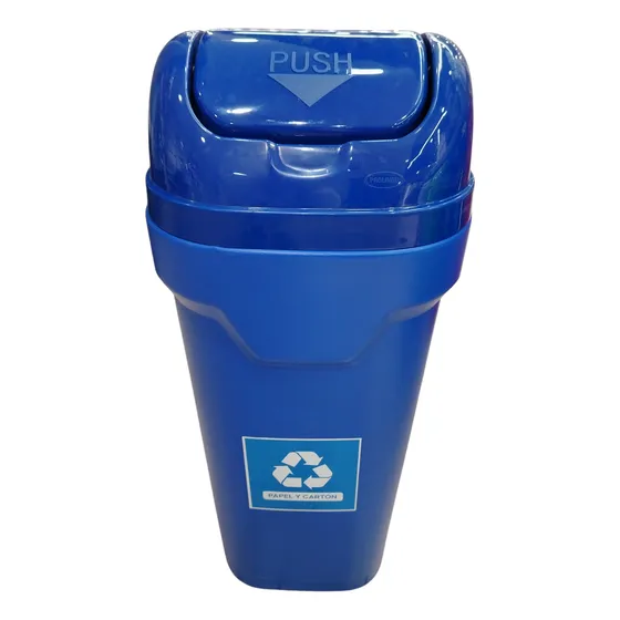 Papelera Plástica Resistente 63lts Tapa Vaivén  Basurero