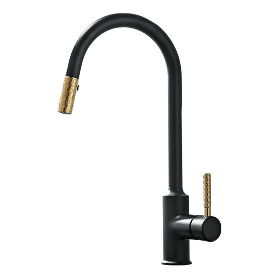 Grifo Tecnolam Tec534negro/oro Mezclador Monomando Negro Oro
