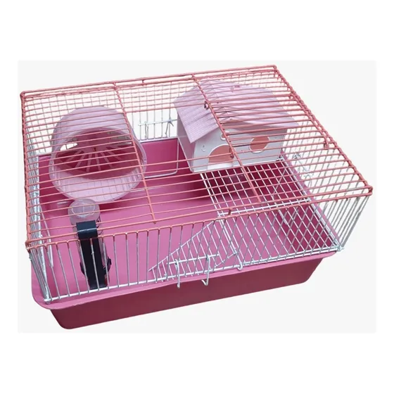 Jaula Hamster Pro C/casa, Bebedero, Rueda, Alimento Y Viruta