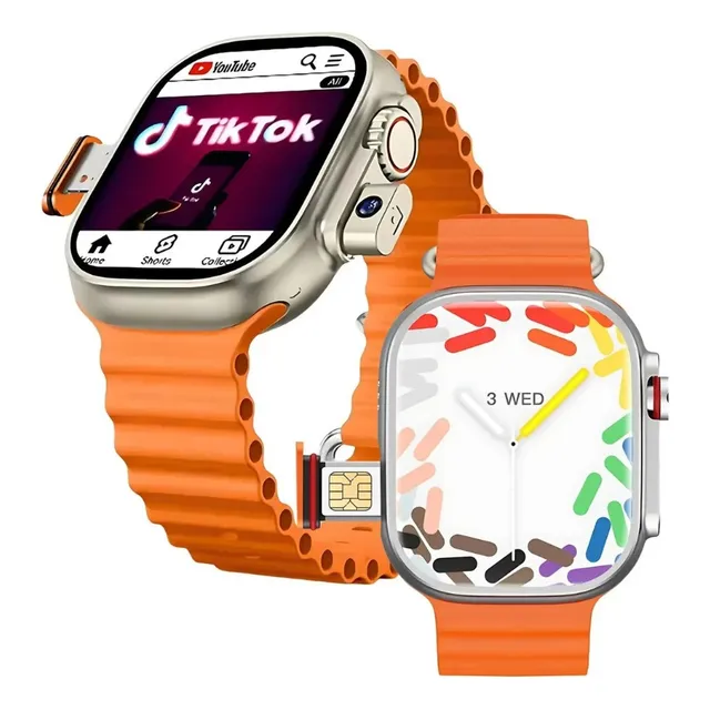 Relógio Smartwatch Com Câmera E Chip 5g Hw Ultra 2 Call