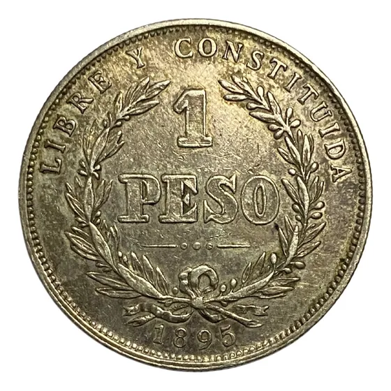 Uruguai- Moeda De Prata 1 Peso 1895 Escassa