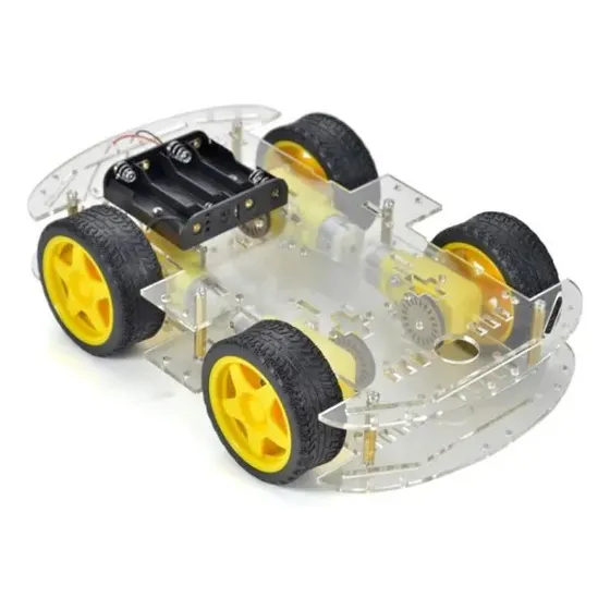 Kit Chassi Duplo 4wd Rodas Robótica Carro Robô Arduino