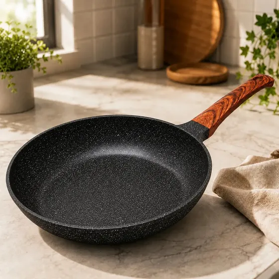 Frigideira Cerâmica Antiaderente 24cm Indução Cooktop Fogão a Gás Não Gruda Sem Óleo Cabo Ergonomico