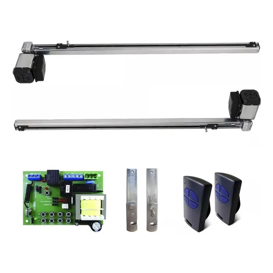 Kit Motor Aereo Porton Corredizo Doble Hojas Se Interponen