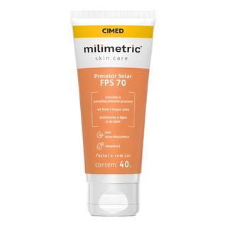 Milimetric Skin.care Protetor Solar Facial Fps70 Sem Cor 40g Milimetric Skin.care Protetor Solar Facial Fps70 Sem Cor 40g