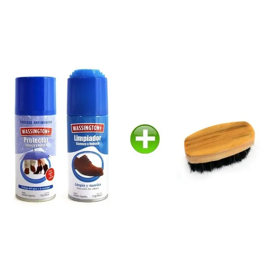 Kit Gamuza Protector + Limpiador Wassington + Cepillo Bronce