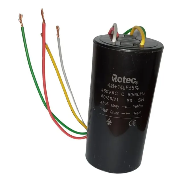 Capacitor Marcha Lavadora 48uf + 14uf / 450v