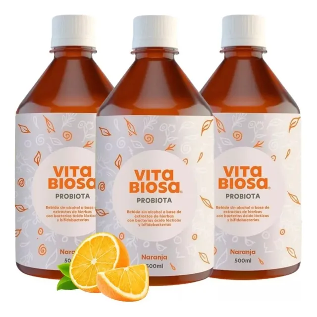 Probiótico Vita Biosa Bebible Sabor Naranja Digestivo Pack 3