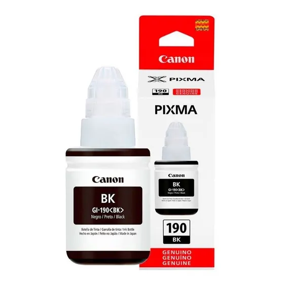 Botella De Tinta Canon Original Gi 190 Para Pixma Negro