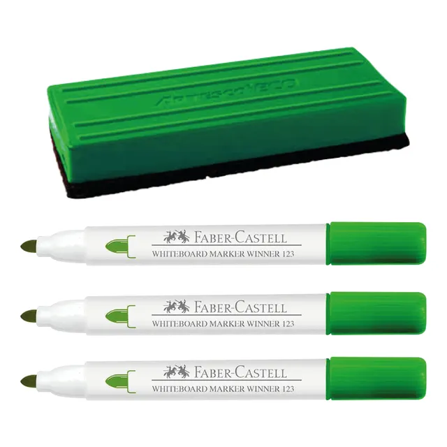 Marcadores Para Pizarra 123 Winner Faber Pack X 3 U + 1 Mota
