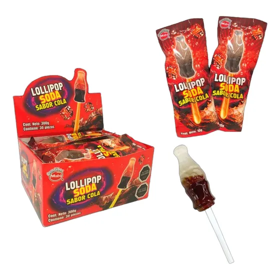 Paleta Soda Bebida Cola Mabú - 30 Un. Dulce Cumpleaños