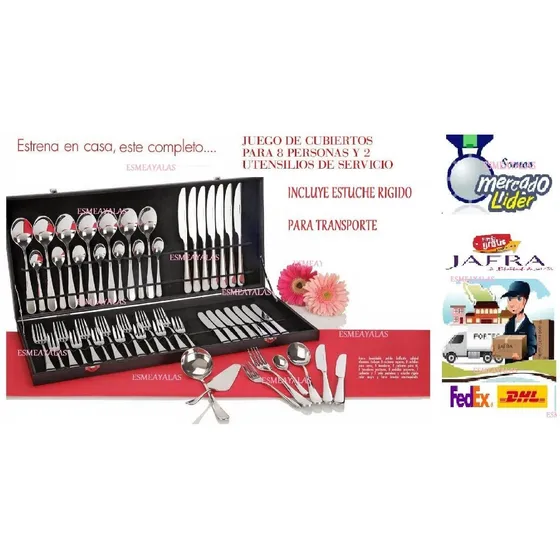 Juego De Cubiertos De Mesa 50 Piezas Envio Gratis