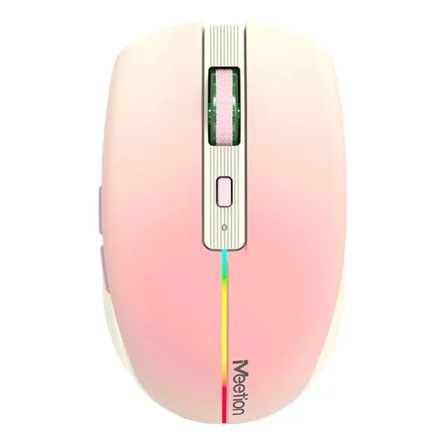 Mouse Inalámbrico Meetion Btm002 Luz Led 6 Botones Febo Color Rosa
